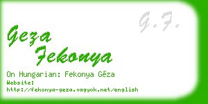 geza fekonya business card